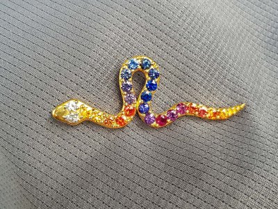 Rainbow-Saphir-Brillant-Schlangenanhänger
