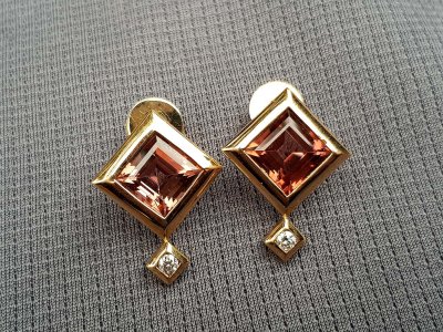 Rubellit-Brillant-Ohrstecker