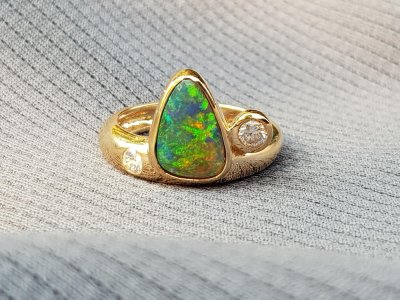 Black Opal-Brillant-Ring 56