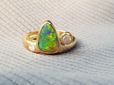 Black Opal-Brillant-Ring 56