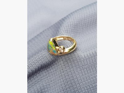 Black Opal-Brillant-Ring 56