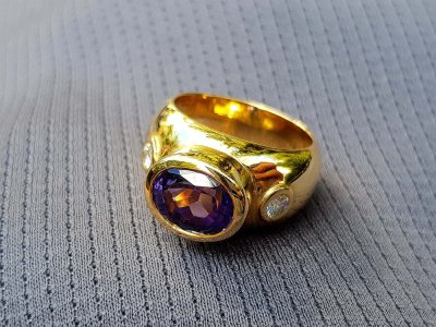 Tansanit-Brillant-Ring