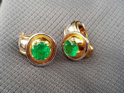Smaragd-Platin-Gold-Ohrclips