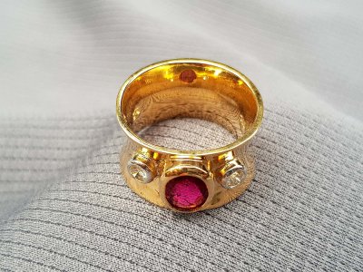 Rubellit-Brillant-Ring